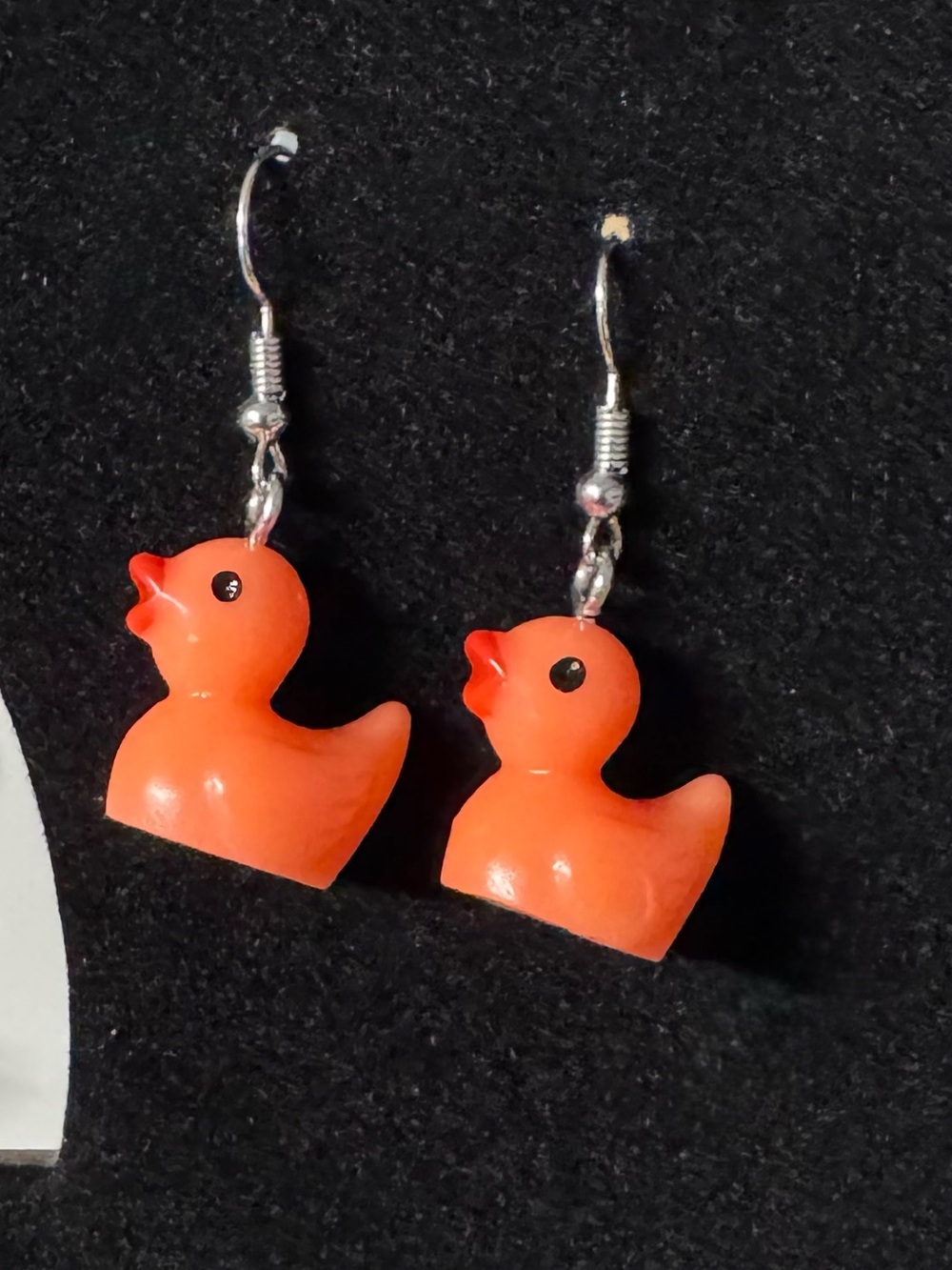 Cute Orange Duck Dangle Earrings 🧡🦆 Fun Novelty Jewelry